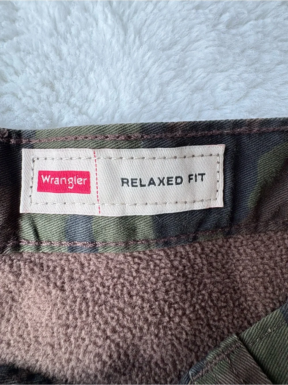 Wrangler Camo Fleece Lined Cargo Pants